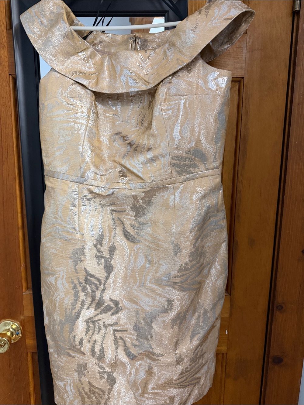 Calvin Klein Metallic Gold Strapless Cocktail Dress